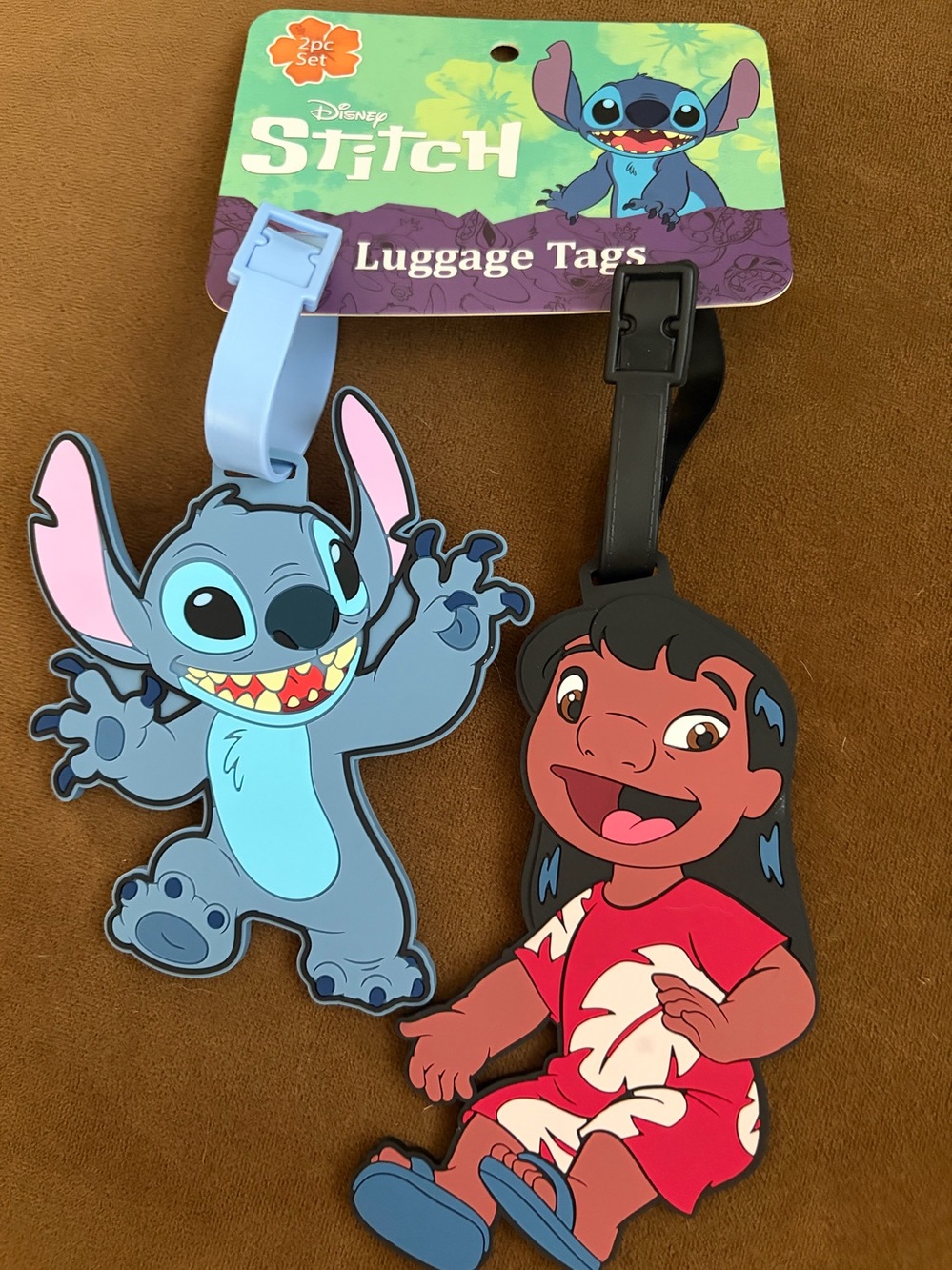 Disney Lilo & Stitch Rubber Luggage Tags - Blue, Red, Black